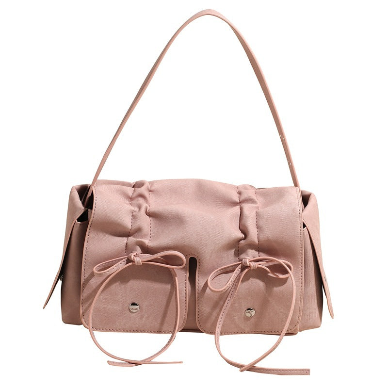 Double Bow Detail Shoulder Bag