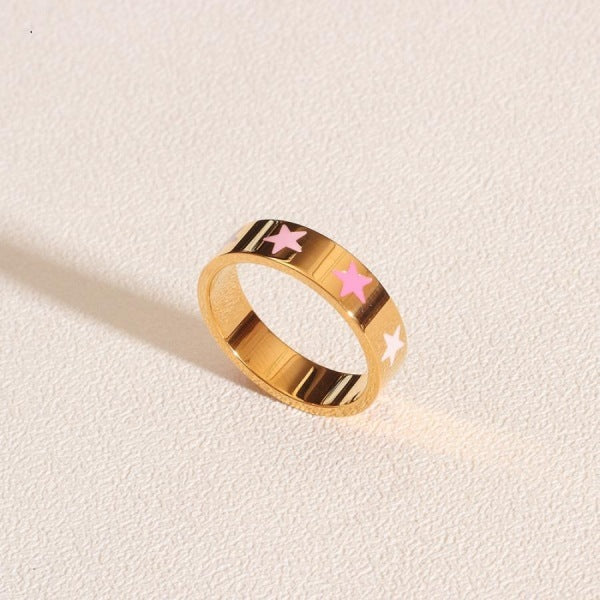 Enamel Ring - Heart, Stars, or Flowers
