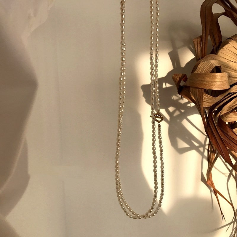 French Elegant Luxury Natural Pearl Long Necklace