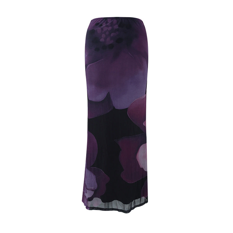 Floral Tie-Waist Maxi Skirt