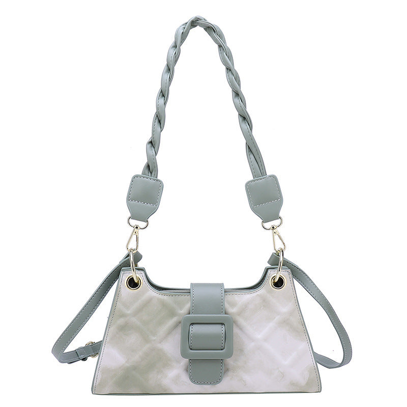 Women's Fashion Clashing Woven Shoulder Crossbody Bag Waffle