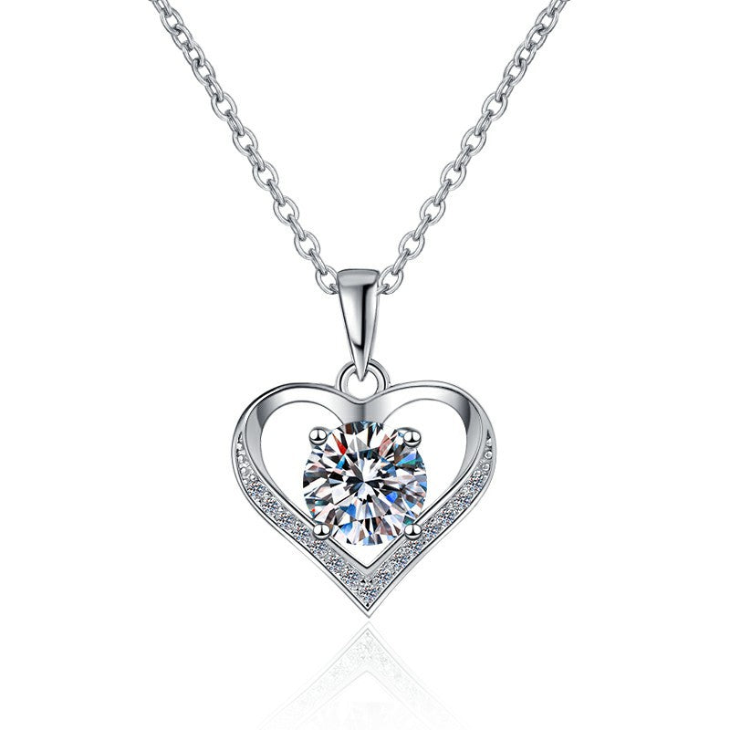 Moissanite Heart Pendant Necklace
