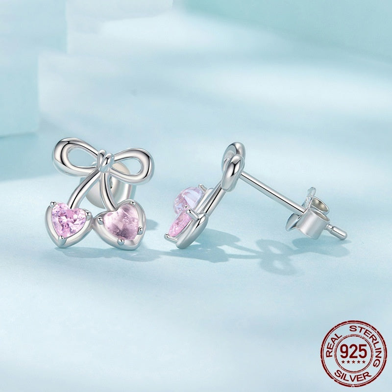 Sweet Cherry Stud Earrings - S925 Sterling Silver