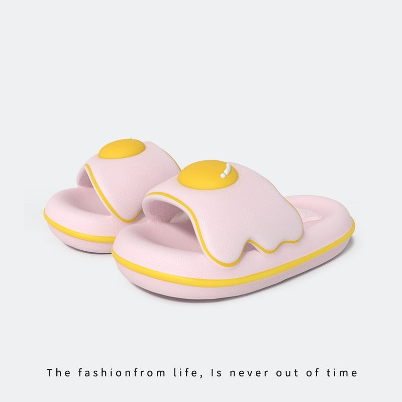 Sunny-Side Up Fried Egg Slide On Slippers
