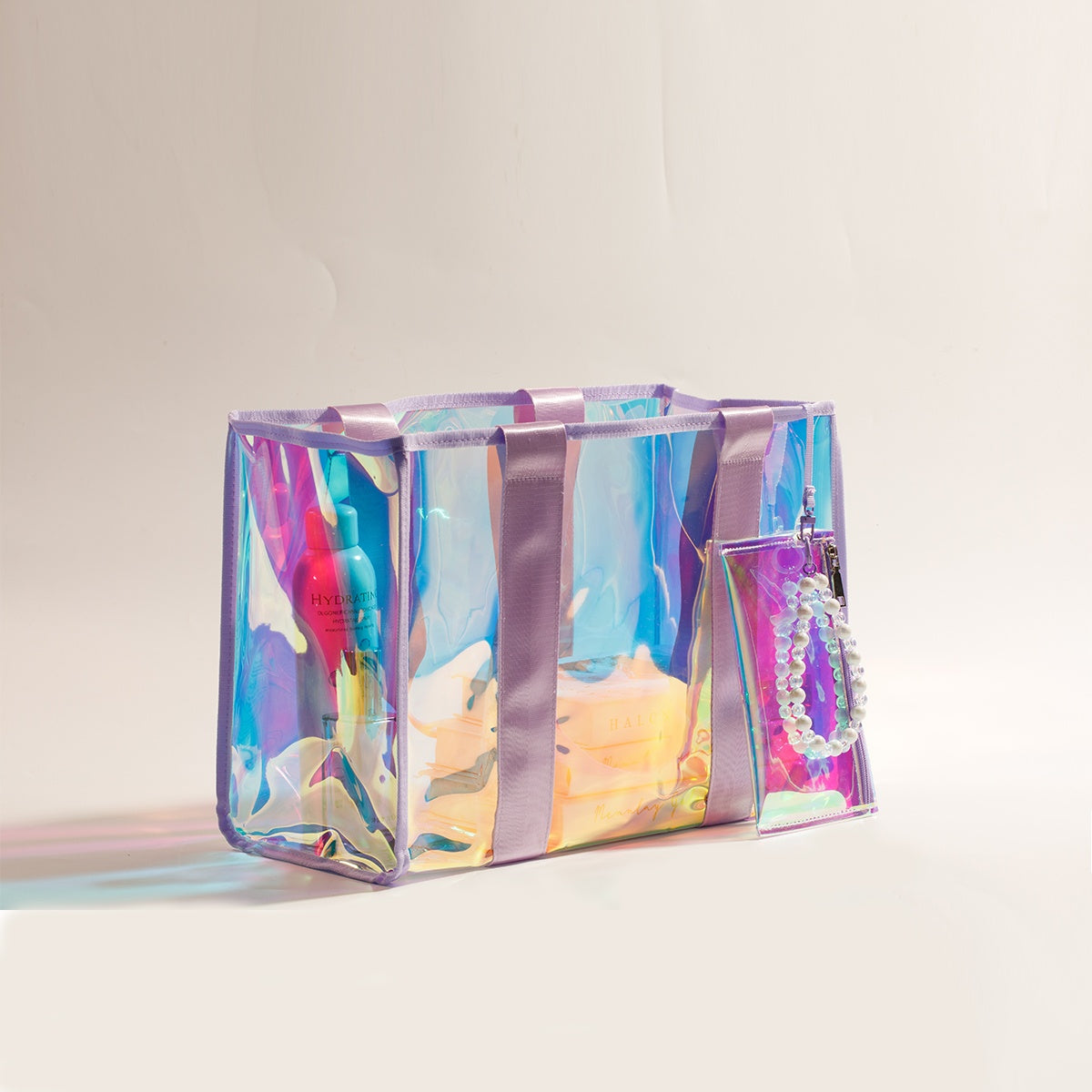 Rainbow Iridescent Clear Tote Bag