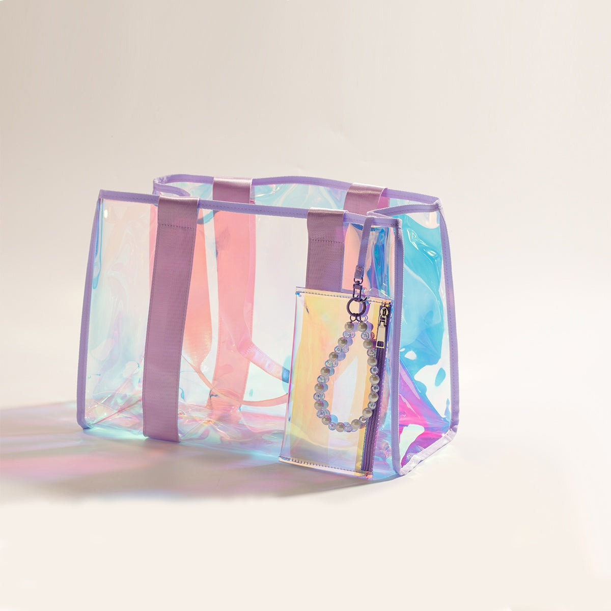 Rainbow Iridescent Clear Tote Bag
