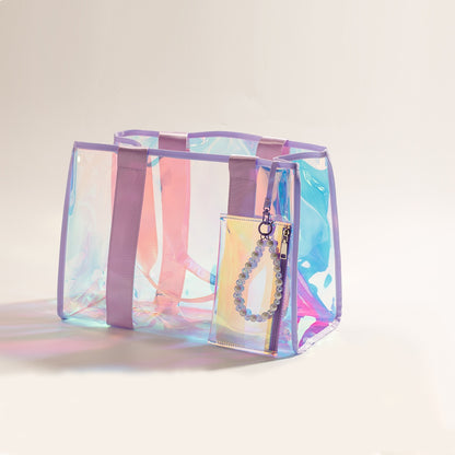 Rainbow Iridescent Clear Tote Bag