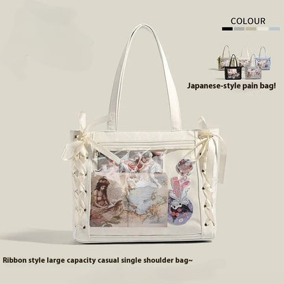 Corset Bow Ita Bag - Transparent Pocket Tote