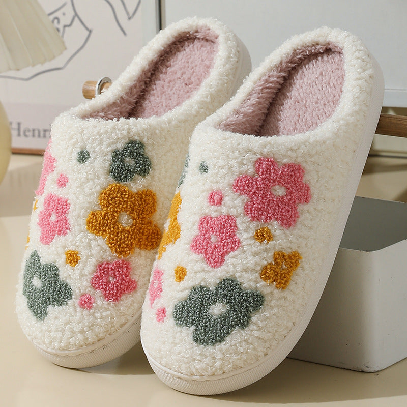 Cozy Floral Cotton Slippers