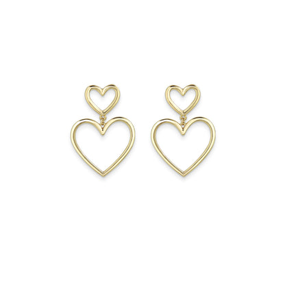 Gold Hollow Heart Hoop Earrings