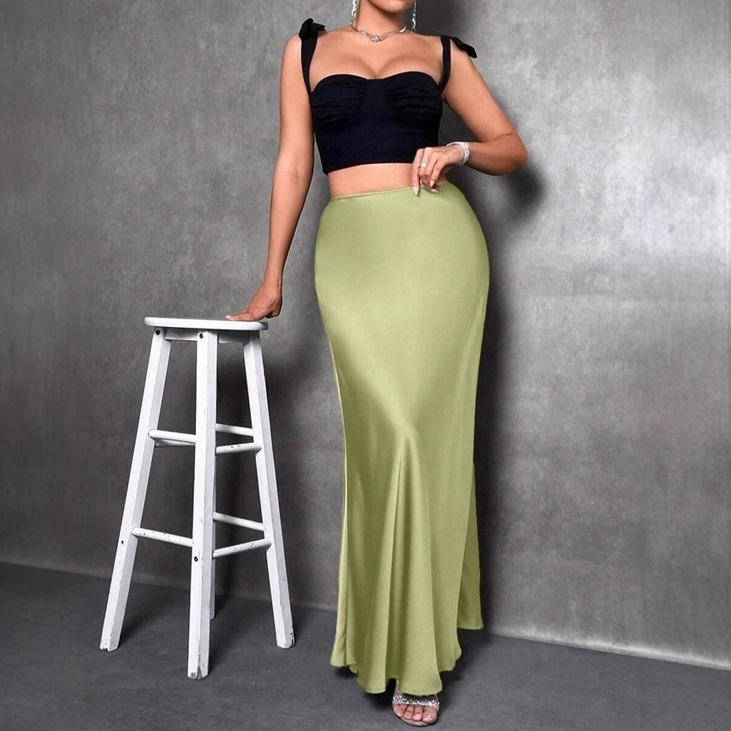 Satin Midi Skirt
