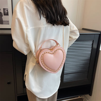 Heart Chain Shoulder Bag - Large Capacity