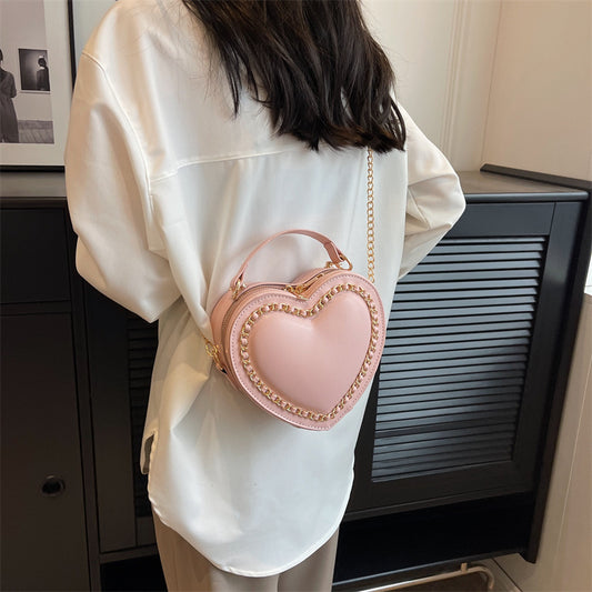 Heart Chain Shoulder Bag - Large Capacity