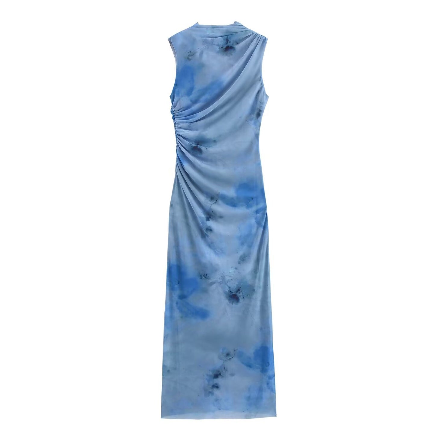 Ruched High Neck Dress