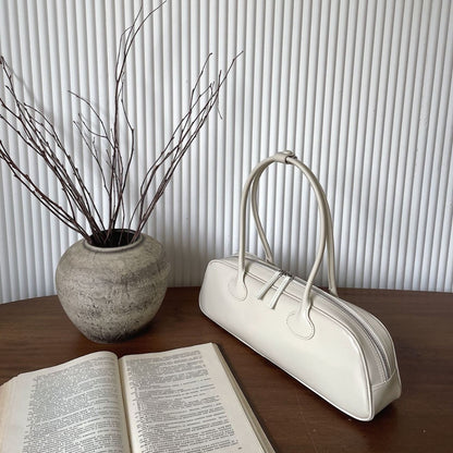 Cowhide Leather Shoulder Bag - Large Capacity