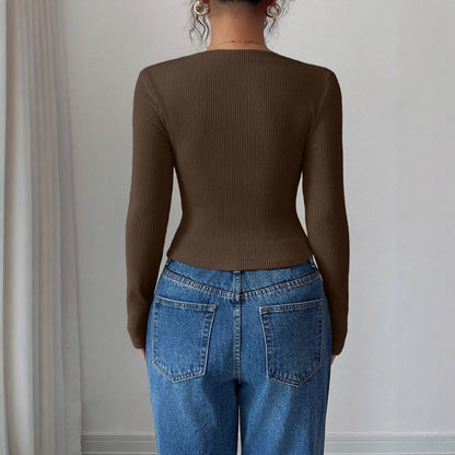 Pleated Asymmetric Hem Long Sleeve Top