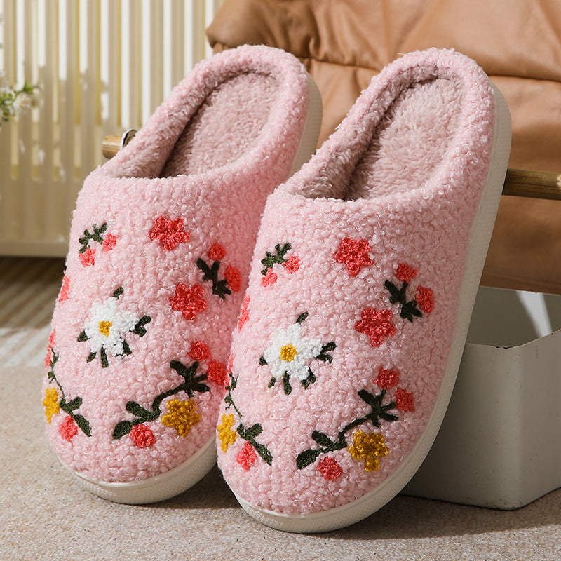 Cozy Floral Cotton Slippers