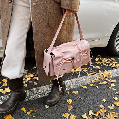 Double Bow Detail Shoulder Bag