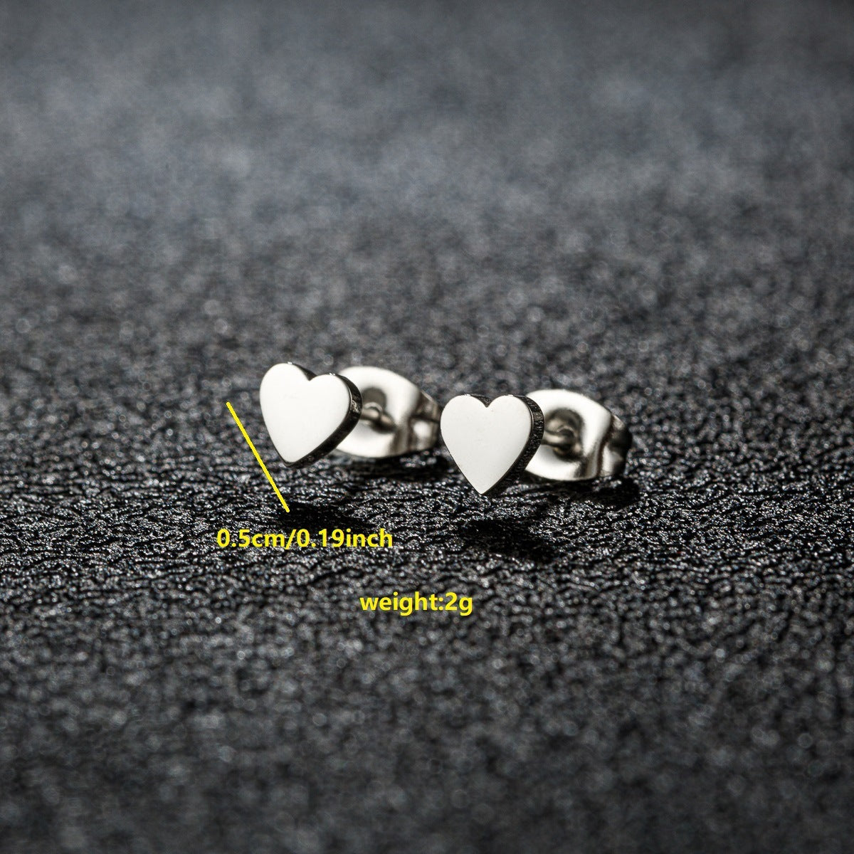 Geometric Heart Stud Earrings - Stainless Steel