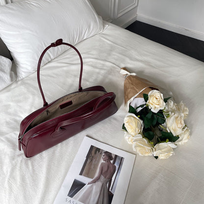 Cowhide Leather Shoulder Bag - Large Capacity