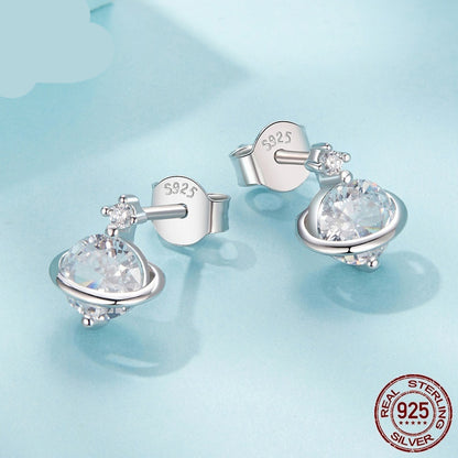 Planet Zircon Earrings - S925 Sterling Silver