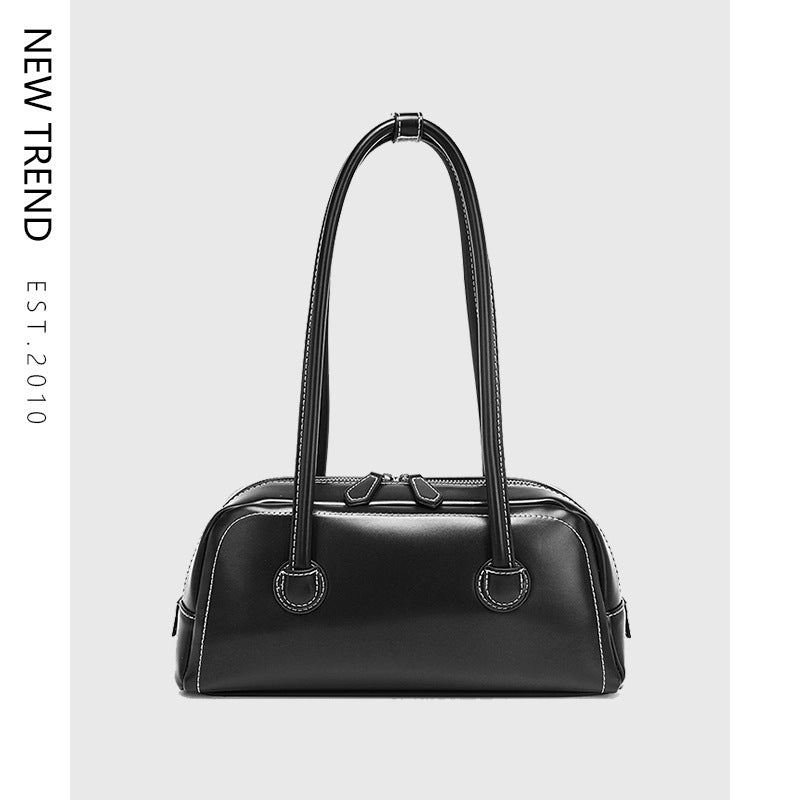 Vintage Vibes Contrast Stitch Shoulder Bag