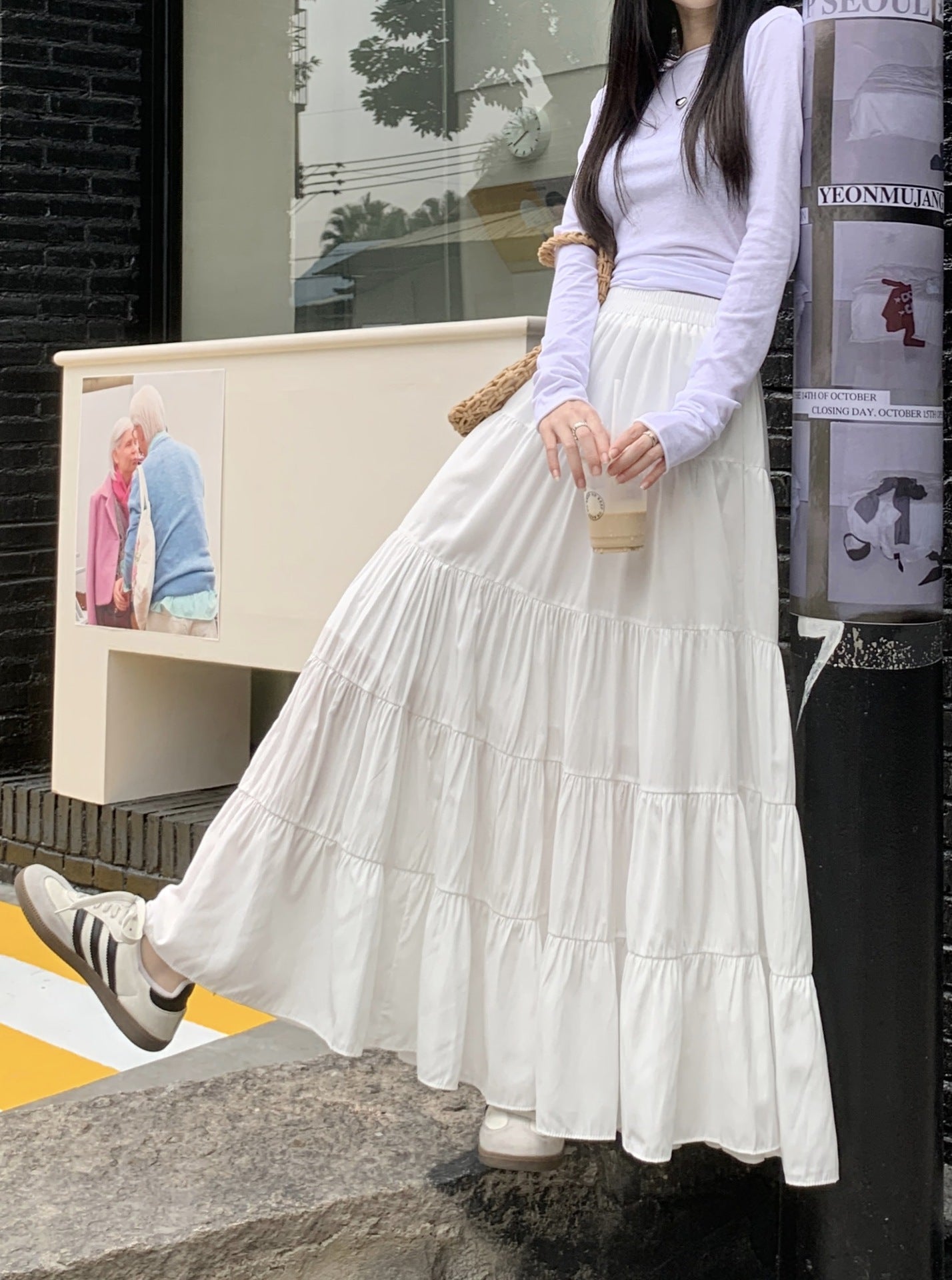 Romantic High Waist A-Line Maxi Skirt