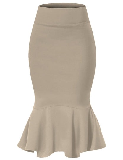 High Waist Mermaid Midi Skirt