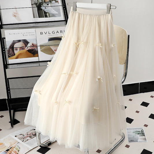 Mesh Overlay A-Line Mini Skirt