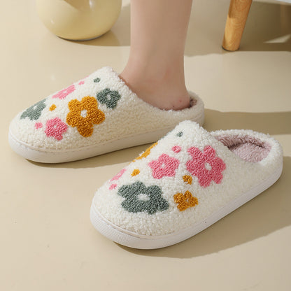 Cozy Floral Cotton Slippers