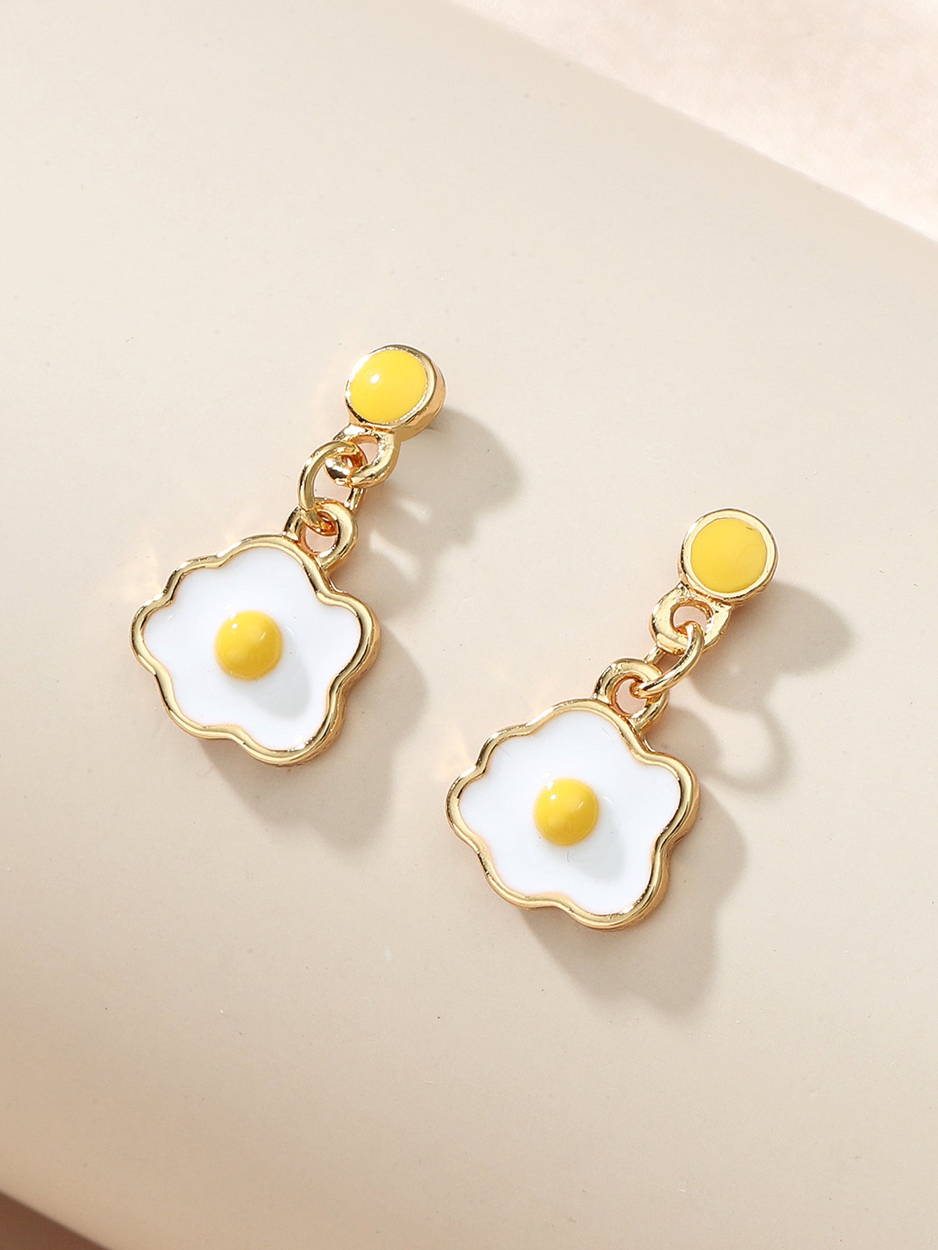 Simple Sunny-Side Up Egg Earrings