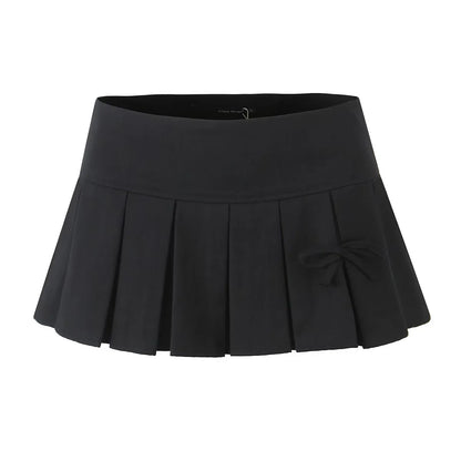 High Waist Pleated Micro Mini Skirt