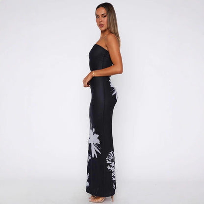 Ocean Breeze Floral Bodycon Maxi Dress