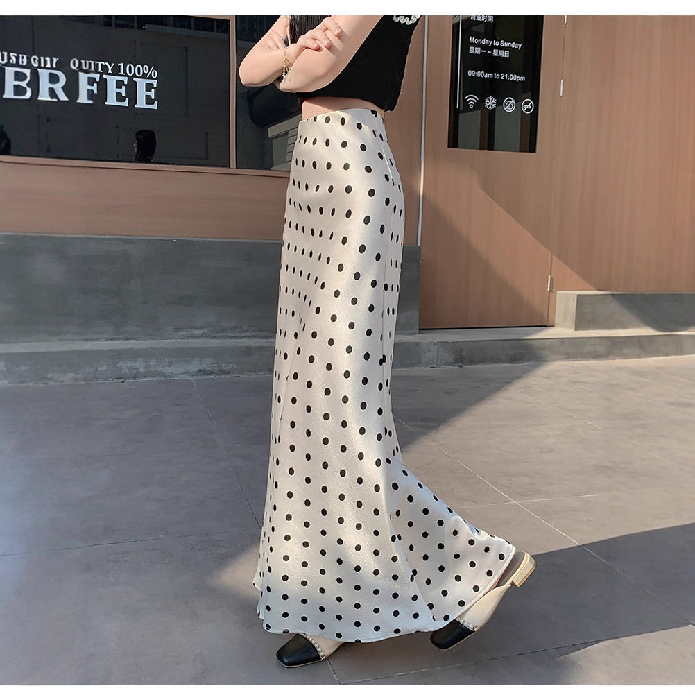 French Polka Dot A-Line Skirt
