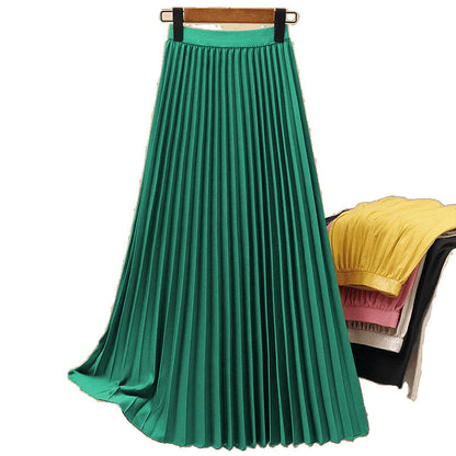 Pleated High Waist Midi Skirt