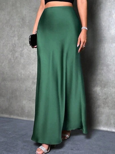 Satin Midi Skirt