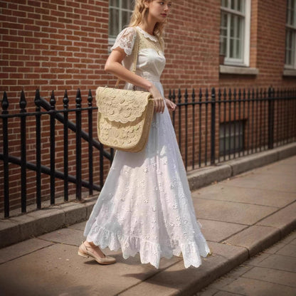 Floral Embroidered Maxi Skirt