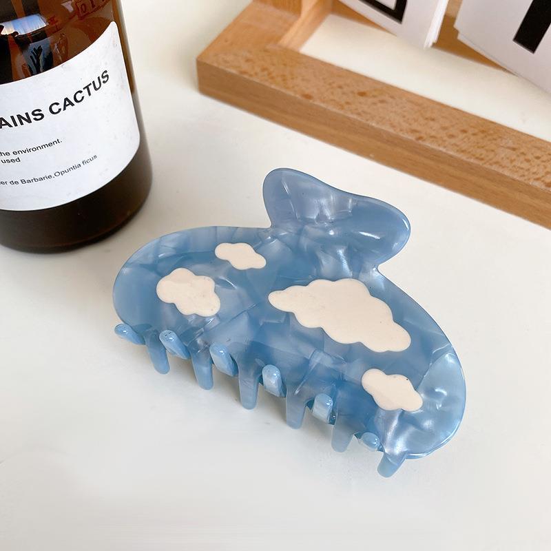Blue Sky Cloud & Lightning Claw Clip