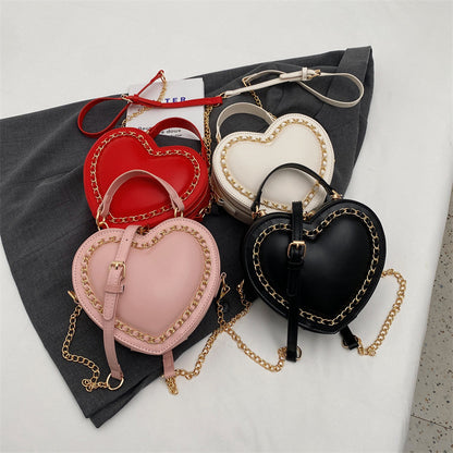 Heart Chain Shoulder Bag - Large Capacity