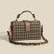 Plaid Chain Shoulder Bag - Canvas Crossbody