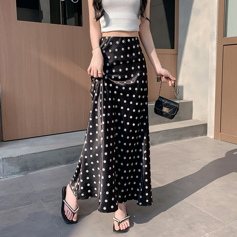 French Polka Dot A-Line Skirt