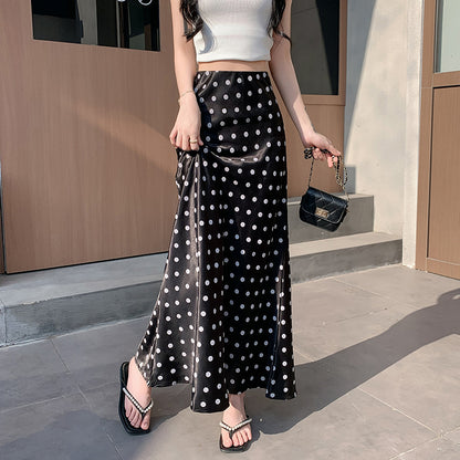 French Polka Dot A-Line Skirt
