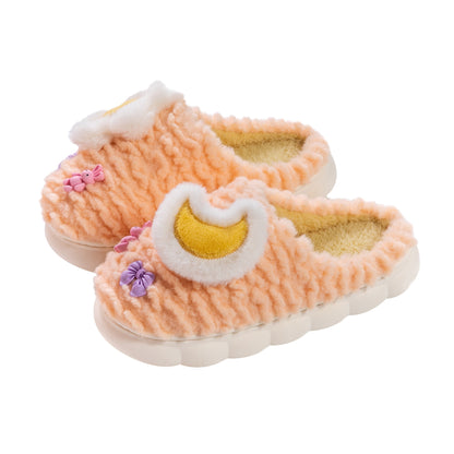 Plush Cartoon Fleece-Lined Slippers