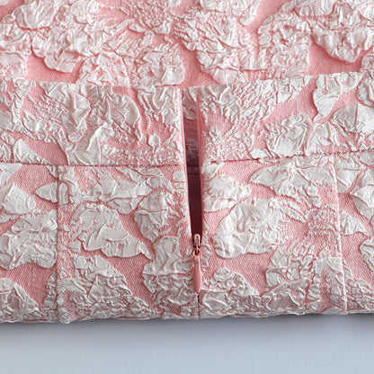 Pink Floral A-Line Mini Skirt with Zipper