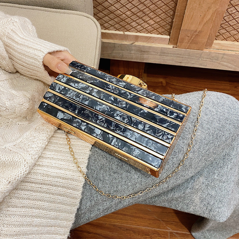 Women's High-end Acrylic Pattern Evening Bag