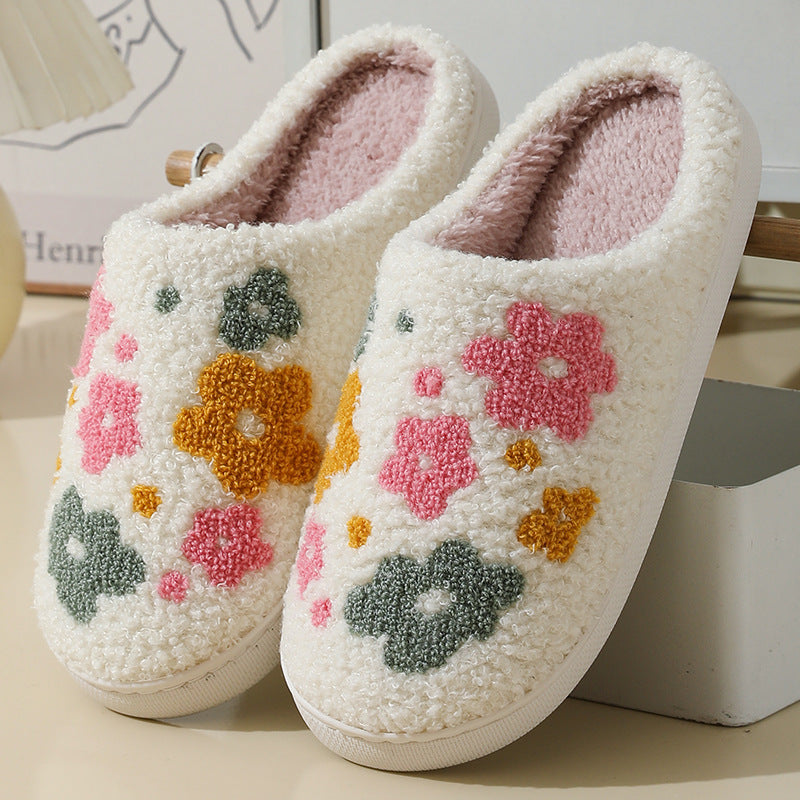 Cozy Floral Cotton Slippers