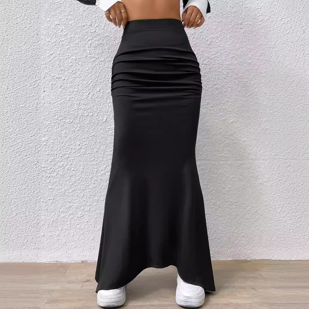 Ruffle Fishtail Knit Skirt