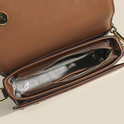 Plaid Chain Shoulder Bag - Canvas Crossbody