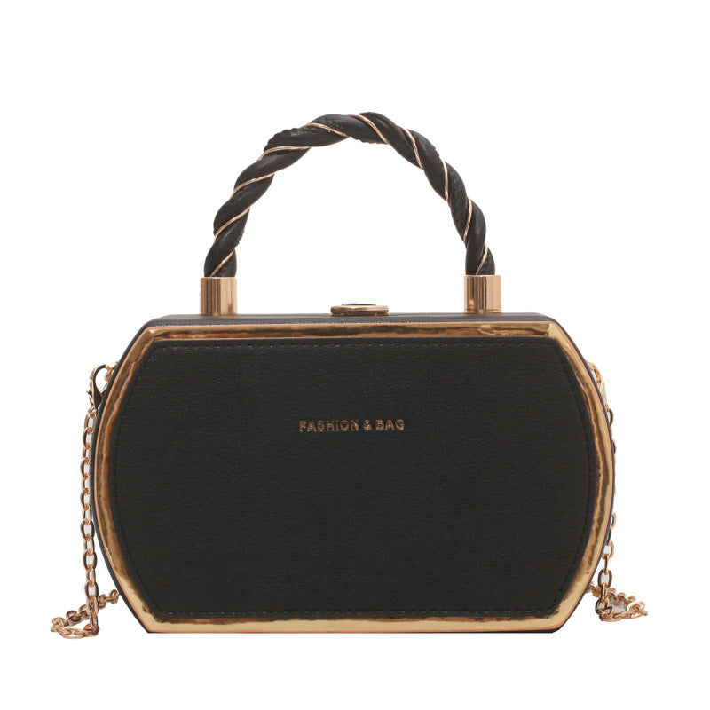 Chain Lock Handbag - Minimalist Shoulder Bag