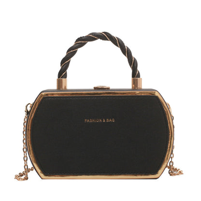 Chain Lock Handbag - Minimalist Shoulder Bag